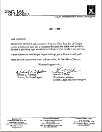 Georgia State Bar Recognition Letter